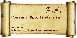 Poszert Apollinária névjegykártya